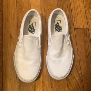 White vans slide ons